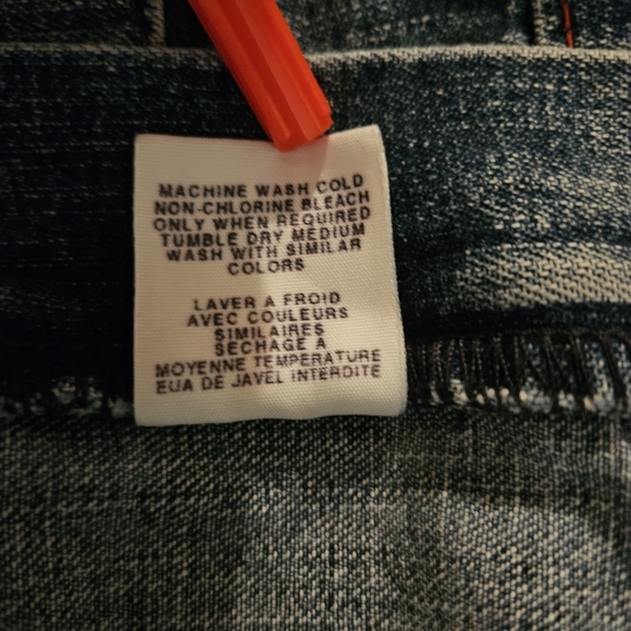 Polo Jeans Co~ Patch Pocket  Knee Skirt~ Vintage ~ Size 6~Red Stiching - Picture 14 of 15